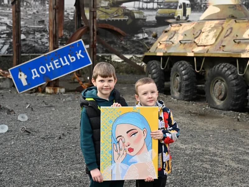 Oil Paintings by Children from Dnipro Shelter
