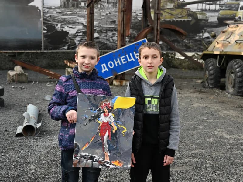 Oil Paintings by Children from Dnipro Shelter