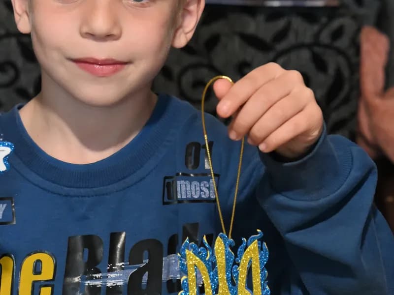Handmade Ukrainian Trident by Front-line Children